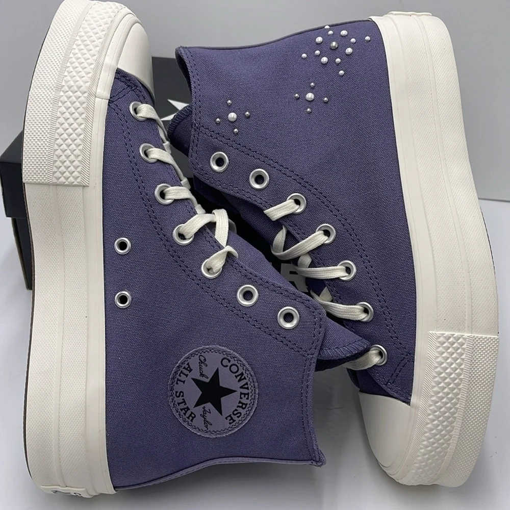 Converse WMNS А12513С CTAS LIFT HI LAVENDER ASH/EGRET/BLACK Platforms Sneakers